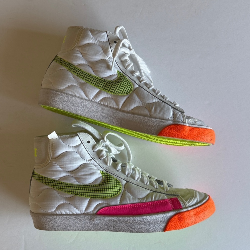 Nike Blazer mid vintage ‘77 by you ‘3M Pack’ quilted neon sneakers women’s 9.5